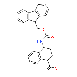 ChemSpider 2D Image | 4-{[(9H-Fluoren-9-ylmethoxy)carbonyl]amino}-1,2,3,4-tetrahydro-1-naphthalenecarboxylic acid | C26H23NO4