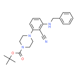ChemSpider 2D Image | tert-Butyl 4-[3-(benzylamino)-2-cyanophenyl]piperazine-1-carboxylate | C23H28N4O2