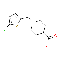 ChemSpider 2D Image | 1-[(5-Chloro-2-thienyl)methyl]-4-piperidinecarboxylic acid | C11H14ClNO2S