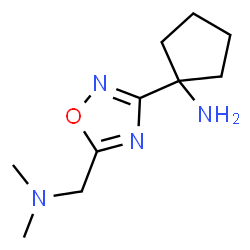 ChemSpider 2D Image | 1-{5-[(Dimethylamino)methyl]-1,2,4-oxadiazol-3-yl}cyclopentanamine | C10H18N4O