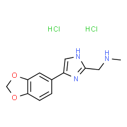 ChemSpider 2D Image | 1-[4-(1,3-Benzodioxol-5-yl)-1H-imidazol-2-yl]-N-methylmethanamine dihydrochloride | C12H15Cl2N3O2