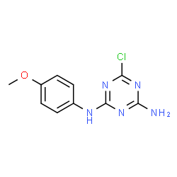 ChemSpider 2D Image | 6-Chloro-N-(4-methoxyphenyl)-1,3,5-triazine-2,4-diamine | C10H10ClN5O