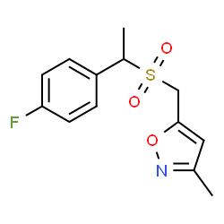 ChemSpider 2D Image | 5-({[1-(4-Fluorophenyl)ethyl]sulfonyl}methyl)-3-methyl-1,2-oxazole | C13H14FNO3S