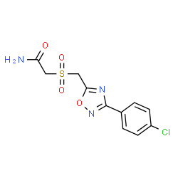 ChemSpider 2D Image | 2-({[3-(4-Chlorophenyl)-1,2,4-oxadiazol-5-yl]methyl}sulfonyl)acetamide | C11H10ClN3O4S