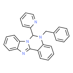 ChemSpider 2D Image | 5-Benzyl-6-(2-pyridinyl)-5,6-dihydrobenzimidazo[1,2-c]quinazoline | C26H20N4