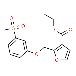 ChemSpider 2D Image | Ethyl 2-{[3-(methylsulfonyl)phenoxy]methyl}-3-furoate | C15H16O6S