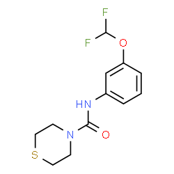 ChemSpider 2D Image | N-[3-(Difluoromethoxy)phenyl]-4-thiomorpholinecarboxamide | C12H14F2N2O2S