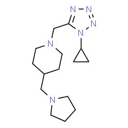ChemSpider 2D Image | 1-[(1-Cyclopropyl-1H-tetrazol-5-yl)methyl]-4-(1-pyrrolidinylmethyl)piperidine | C15H26N6