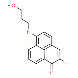 ChemSpider 2D Image | 2-Chloro-6-(3-hydroxypropylamino)-1-phenalenone | C16H14ClNO2