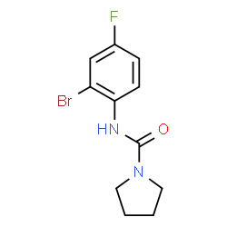 ChemSpider 2D Image | N-(2-Bromo-4-fluorophenyl)-1-pyrrolidinecarboxamide | C11H12BrFN2O