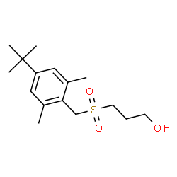ChemSpider 2D Image | 3-{[2,6-Dimethyl-4-(2-methyl-2-propanyl)benzyl]sulfonyl}-1-propanol | C16H26O3S