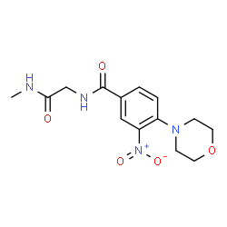 ChemSpider 2D Image | N-[2-(Methylamino)-2-oxoethyl]-4-(4-morpholinyl)-3-nitrobenzamide | C14H18N4O5