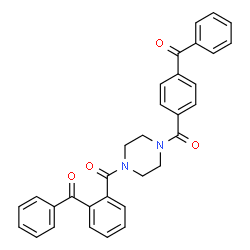 ChemSpider 2D Image | [4-(2-Benzoylbenzoyl)-1-piperazinyl](4-benzoylphenyl)methanone | C32H26N2O4