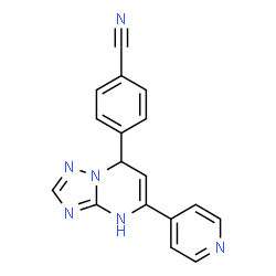 ChemSpider 2D Image | 4-[5-(4-Pyridinyl)-1,7-dihydro[1,2,4]triazolo[1,5-a]pyrimidin-7-yl]benzonitrile | C17H12N6