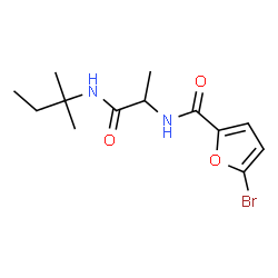 ChemSpider 2D Image | 5-Bromo-N-{1-[(2-methyl-2-butanyl)amino]-1-oxo-2-propanyl}-2-furamide | C13H19BrN2O3