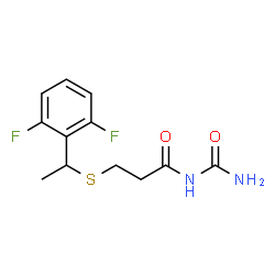 ChemSpider 2D Image | N-Carbamoyl-3-{[1-(2,6-difluorophenyl)ethyl]sulfanyl}propanamide | C12H14F2N2O2S
