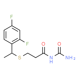 ChemSpider 2D Image | N-Carbamoyl-3-{[1-(2,4-difluorophenyl)ethyl]sulfanyl}propanamide | C12H14F2N2O2S