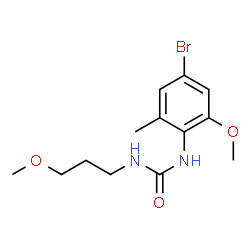 ChemSpider 2D Image | 1-(4-Bromo-2-methoxy-6-methylphenyl)-3-(3-methoxypropyl)urea | C13H19BrN2O3