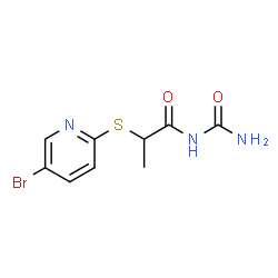 ChemSpider 2D Image | 2-[(5-Bromo-2-pyridinyl)sulfanyl]-N-carbamoylpropanamide | C9H10BrN3O2S