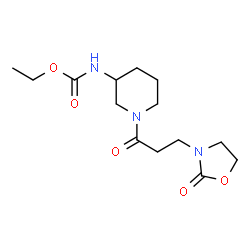ChemSpider 2D Image | Ethyl {1-[3-(2-oxo-1,3-oxazolidin-3-yl)propanoyl]-3-piperidinyl}carbamate | C14H23N3O5