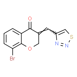 ChemSpider 2D Image | (3E)-8-Bromo-3-(1,2,3-thiadiazol-4-ylmethylene)-2,3-dihydro-4H-chromen-4-one | C12H7BrN2O2S