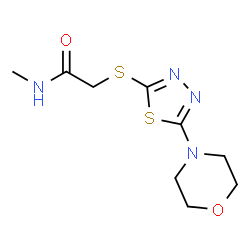 ChemSpider 2D Image | N-Methyl-2-{[5-(4-morpholinyl)-1,3,4-thiadiazol-2-yl]sulfanyl}acetamide | C9H14N4O2S2