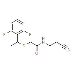ChemSpider 2D Image | N-(2-Cyanoethyl)-2-{[1-(2,6-difluorophenyl)ethyl]sulfanyl}acetamide | C13H14F2N2OS
