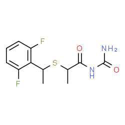 ChemSpider 2D Image | N-Carbamoyl-2-{[1-(2,6-difluorophenyl)ethyl]sulfanyl}propanamide | C12H14F2N2O2S