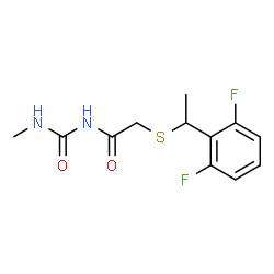 ChemSpider 2D Image | 2-{[1-(2,6-Difluorophenyl)ethyl]sulfanyl}-N-(methylcarbamoyl)acetamide | C12H14F2N2O2S
