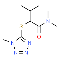 ChemSpider 2D Image | N,N,3-Trimethyl-2-[(1-methyl-1H-tetrazol-5-yl)sulfanyl]butanamide | C9H17N5OS
