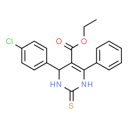 ChemSpider 2D Image | Ethyl 4-(4-chlorophenyl)-6-phenyl-2-thioxo-1,2,3,4-tetrahydro-5-pyrimidinecarboxylate | C19H17ClN2O2S