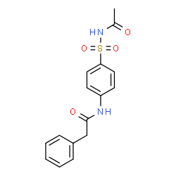 ChemSpider 2D Image | N-[4-(Acetylsulfamoyl)phenyl]-2-phenylacetamide | C16H16N2O4S