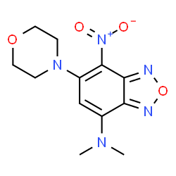 ChemSpider 2D Image | N,N-Dimethyl-6-(4-morpholinyl)-7-nitro-2,1,3-benzoxadiazol-4-amine | C12H15N5O4