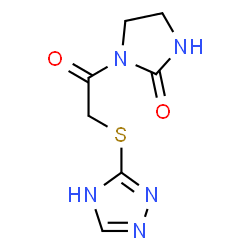 ChemSpider 2D Image | 1-[(1H-1,2,4-Triazol-3-ylsulfanyl)acetyl]-2-imidazolidinone | C7H9N5O2S