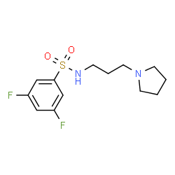 ChemSpider 2D Image | 3,5-Difluoro-N-[3-(1-pyrrolidinyl)propyl]benzenesulfonamide | C13H18F2N2O2S
