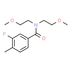 ChemSpider 2D Image | 3-Fluoro-N,N-bis(2-methoxyethyl)-4-methylbenzamide | C14H20FNO3
