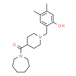 ChemSpider 2D Image | 1-Azepanyl[1-(2-hydroxy-4,5-dimethylbenzyl)-4-piperidinyl]methanone | C21H32N2O2