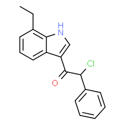 ChemSpider 2D Image | 2-Chloro-1-(7-ethyl-1H-indol-3-yl)-2-phenylethanone | C18H16ClNO