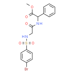 ChemSpider 2D Image | Methyl ({N-[(4-bromophenyl)sulfonyl]glycyl}amino)(phenyl)acetate | C17H17BrN2O5S
