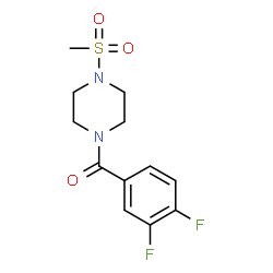 ChemSpider 2D Image | (3,4-Difluorophenyl)[4-(methylsulfonyl)-1-piperazinyl]methanone | C12H14F2N2O3S