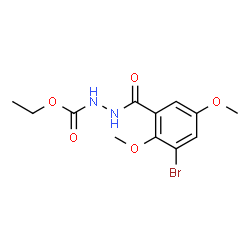 ChemSpider 2D Image | Ethyl 2-(3-bromo-2,5-dimethoxybenzoyl)hydrazinecarboxylate | C12H15BrN2O5