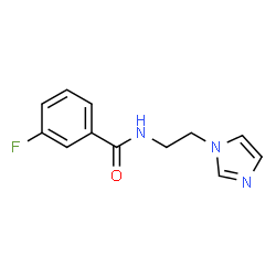 ChemSpider 2D Image | 3-Fluoro-N-[2-(1H-imidazol-1-yl)ethyl]benzamide | C12H12FN3O