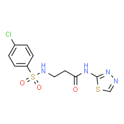 ChemSpider 2D Image | N~3~-[(4-Chlorophenyl)sulfonyl]-N-1,3,4-thiadiazol-2-yl-beta-alaninamide | C11H11ClN4O3S2