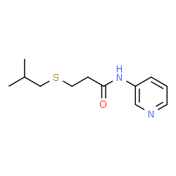 ChemSpider 2D Image | 3-(Isobutylsulfanyl)-N-(3-pyridinyl)propanamide | C12H18N2OS