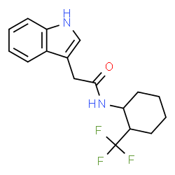 ChemSpider 2D Image | 2-(1H-Indol-3-yl)-N-[2-(trifluoromethyl)cyclohexyl]acetamide | C17H19F3N2O