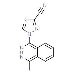 ChemSpider 2D Image | 1-(4-Methyl-1-phthalazinyl)-1H-1,2,4-triazole-3-carbonitrile | C12H8N6