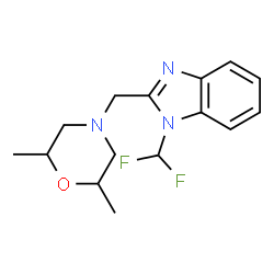 ChemSpider 2D Image | 1-(Difluoromethyl)-2-[(2,6-dimethyl-4-morpholinyl)methyl]-1H-benzimidazole | C15H19F2N3O