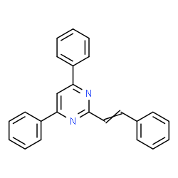 ChemSpider 2D Image | 4,6-Diphenyl-2-(2-phenylvinyl)pyrimidine | C24H18N2