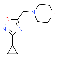 ChemSpider 2D Image | 4-[(3-Cyclopropyl-1,2,4-oxadiazol-5-yl)methyl]morpholine | C10H15N3O2