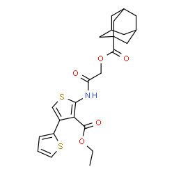 ChemSpider 2D Image | Ethyl 5'-({[(adamantan-1-ylcarbonyl)oxy]acetyl}amino)-2,3'-bithiophene-4'-carboxylate | C24H27NO5S2